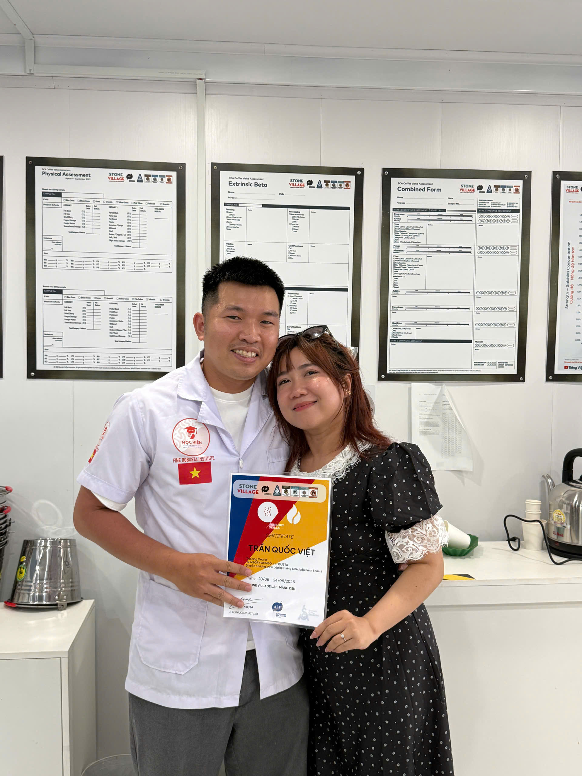 Lễ trao chứng nhận lớp SCA Coffee Sensory Skills K0625 (20–24/06/2026) tại Stone Village Coffee Lab Măng Đen