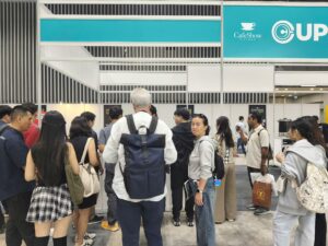 Khu triển lãm CafeShow Vietnam tại SECC quận 7 với biển Vietnam National Latte Art Championship và Brewers Cup