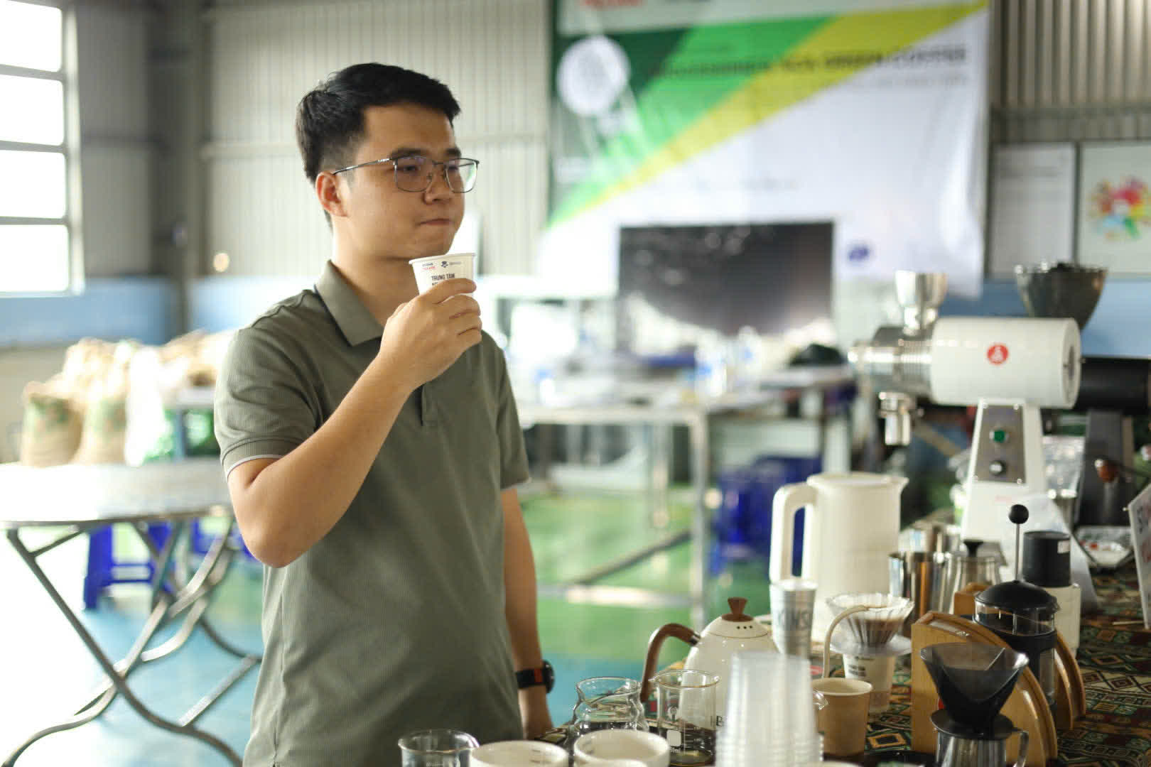 Ngày 2, thứ Bảy 05/09/2026 của khóa Processing và SCA Green Coffee tại HTX Nam Yang, Gia Lai
