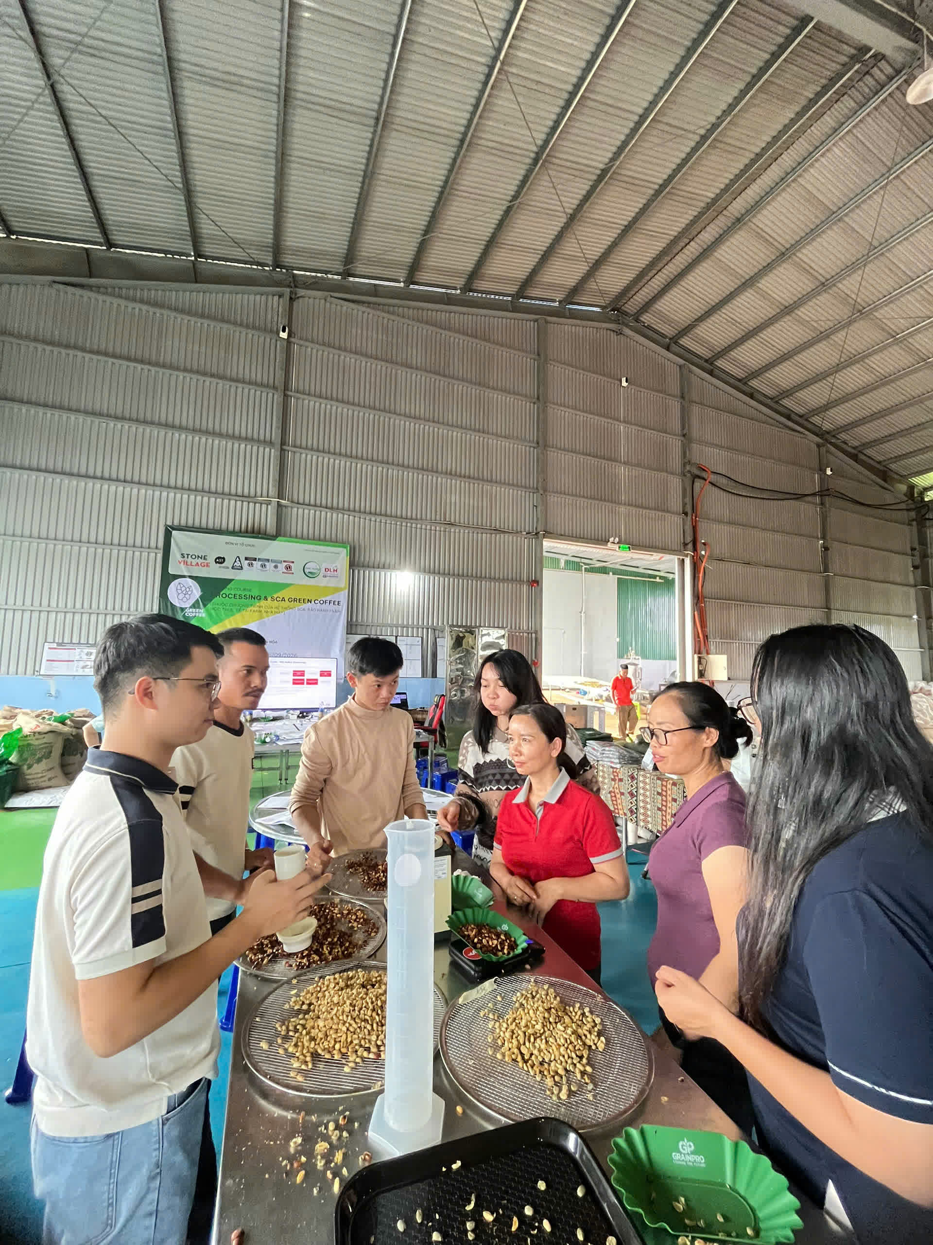 Ngày 3, Chủ nhật 06/09/2026 của khóa Processing và SCA Green Coffee tại HTX Nam Yang, Gia Lai