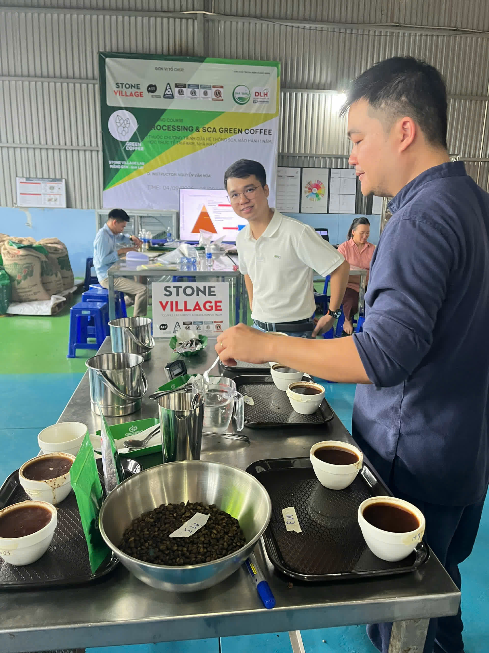Ngày 5, thứ Ba 08/09/2026 của khóa Processing và SCA Green Coffee tại HTX Nam Yang, Gia Lai