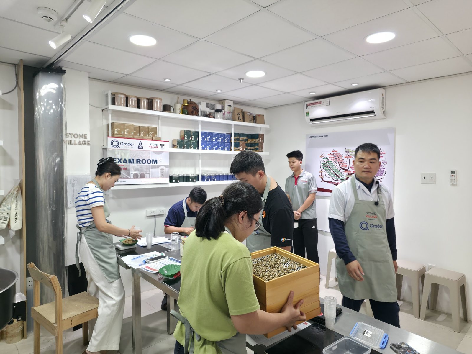 Học viên làm bài thi đánh giá vật lý nhân xanh