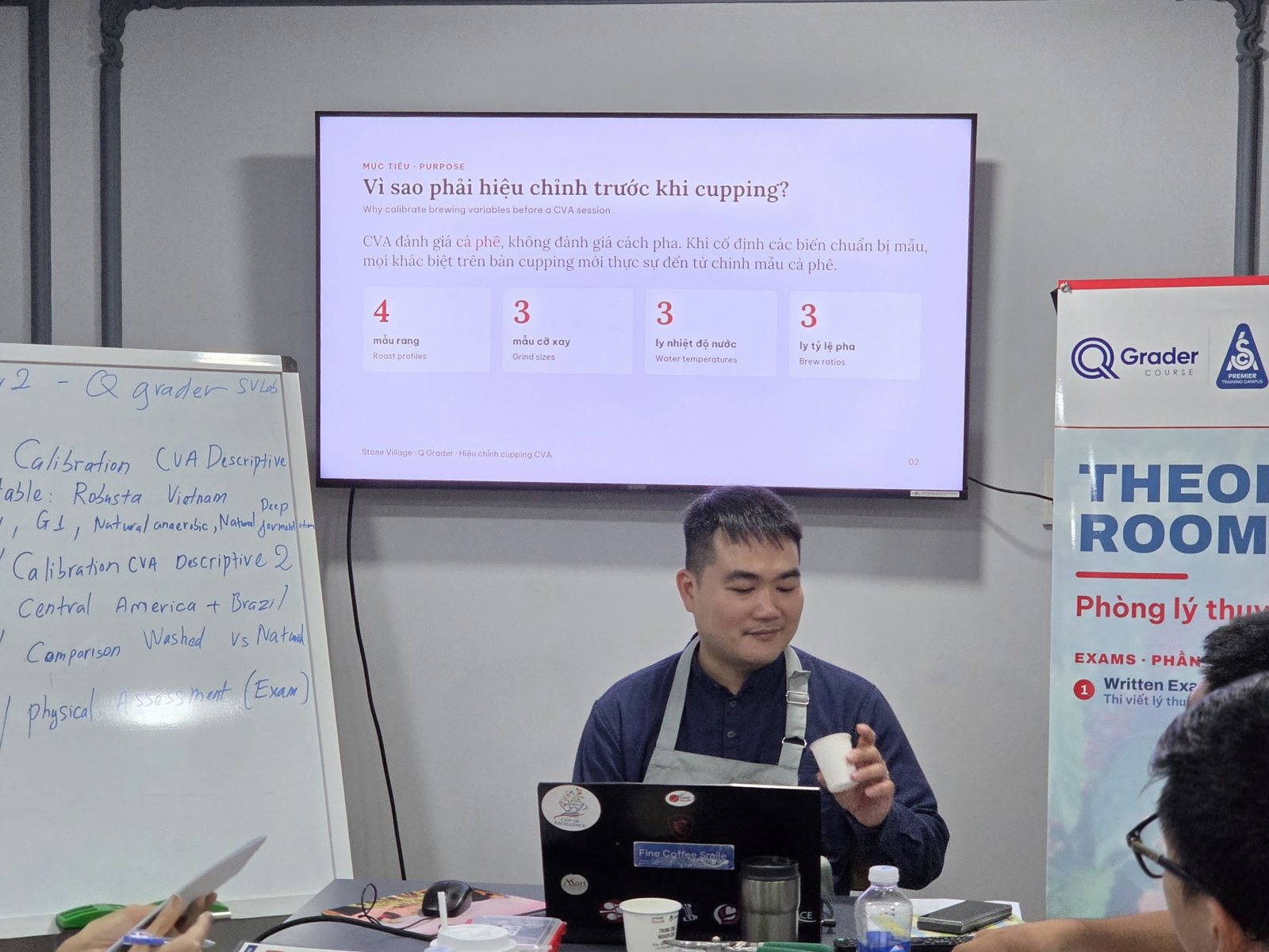 Slide vì sao phải hiệu chỉnh trước khi cupping trong lớp Q Grader